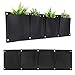 KISSTAKER Vertical Garden Planter, 4 Pockets Wall Haning Felt Planter Bags Wall Mount Planter Indoor Outdoor Planter Growing Bag (4 Horizontal)thumb 1