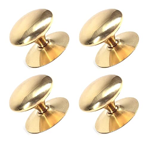 TERF® 30mm Traditional Victorian Polished Brass Cabinet Door Knobs 30mm Chest Drawer Cupboard Kitchen Wardrobe Door Pull Handle Knobs with Fixing Screw for Use Home and Office - Pack of 4