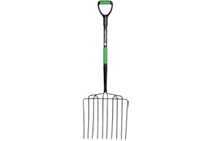 Hooyman 4-Tine & 5-Tine Pitch Forks, Ensilage Fork - Heavy Duty Construction, Ergonomic No-Slip H-Grip Handles, Fiberglass Cores for Gardening, Yardwork, Farming & Outdoors