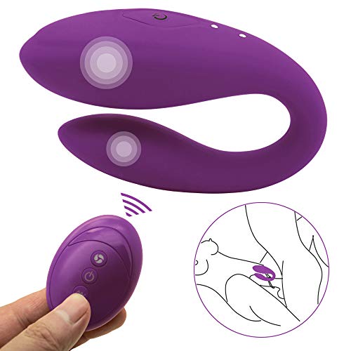 G-Spot Vibrators, Xocity, Clitoral Nipple Anal Vagina Vibrator with 10 Vibrations 10M Remote Control, Adult Sex Toys with Dual Motors for Women Men Male Female Couples Play, Purple