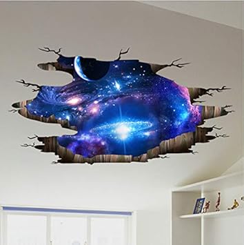 Svsnm 113X58 Cm Universo Galaxy 3D Efecto Visual Pegatinas En El Techo