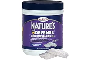 The Pond Guy Nature's Defense Beneficial Bacteria Treatment for Water Gardens, Natural Bio Cleaner & Clarifier, Koi Fish, Plant & Pet Safe, 24 Packets