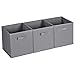 MaidMAX Cloth Storage Cubes Bins Baskets Containers with Dual Handles for Home Closet Nursery Drawers Organizers, Flodable, Dark Gray, Set of 6