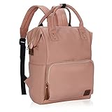 Veegul Wide Open Multipurpose School Backpack Lightweight Travel Bag 18L Light Pink