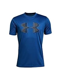 Under Armour - Camiseta sólida con logo grande, tecnología para niños