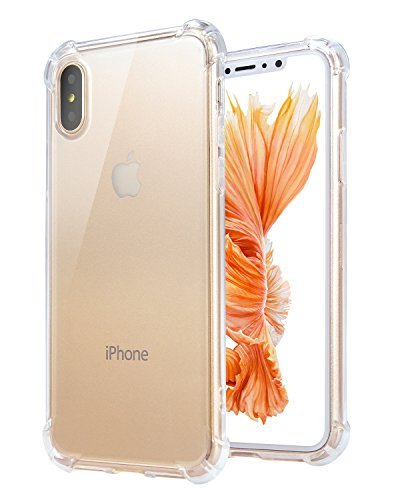 iPhone X Case,iPhone 10 X Crystal Clear Shock Absorbing Case Transparent Silicon TPU Rubber Gel Bumper Cover by JWCTECH for Apple iPhone X(5.8inch) - HD Clear