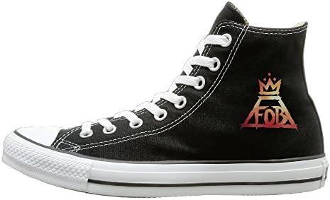 Jajade Unisex Fall Out Boy Crown Logo High Top Sneakers Canvas Shoes Cool Sport Shoes Trucker 38 Black