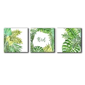 3 Panel Green Plants Painting Wall Bedroom Living...