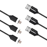 Smart&Cool Gen3 Nylon Braided Super Magnetic Micro USB Charging and Data Transfer Cable for Android Phone and Tablets (3.3ft-Black Triple Pack)
