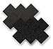 Nippies Women's Black Cross Waterproof Self Adhesive Fabric Nipple Cover Pasties (Size Large)