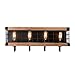 Anmytek Rectangle Wood Wall Lamp with Iron Mesh Cover Industrial Wall Sconce Black Finish Vintage Stylish Bathroom Lighting Log Cabin Home Retro Edison Sconce Lighting Fixtures 4-Lights (W0046)