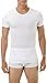 Underworks Mens Performance Cotton Compression Crew Neck T-Shirt - for Workouts, Slimming, and as Undershirt, Large, White