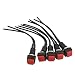 uxcell 5Pcs 10mm Red Square Wired Car Horn NO Momentary Push Button Switch AC 250V 3A