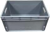 Auer Packaging Euro Stacking Container Box 60x40x32cm 66L Heavy Duty Grey view 5