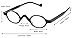 SOOLALA 3 Pairs Cute Small Round Plastic Spring Heeled Magnifying Reading Glasses, 1.25D