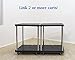 LapWorks Link-It Utility Cart, Heavy Duty, 350 Pound, Modular, Multipurpose Rolling Cart (2 Tier) Black Platform with Chrome Poles