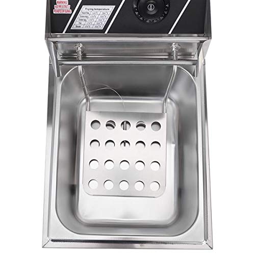 Heavy Duty Deep Fryer, 6.3QT/6L Stainless Steel Large Single-Cylinder Electric Fryers with Removable Basket and Professional Heating Element, 100V/2500W Max US Plug (6L)