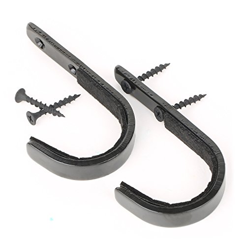 GOHIKING Gun Rack Storage Shotgun Firearms Hooks Wall Mount Hangers for Any Rifles Shotguns Archery Bow with Soft Padding and Heavy Duty Steel (Black/3Set)