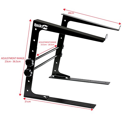 RockJam Portable DJ Laptop Stand With Adjustable Height, Anti-Slip Design, Works for Laptops, Contro - //coolthings.us