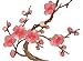 Two Asian Cherry Blossom Sakura Flower Iron on Embroidered Appliques Patch Japanese Chinese (Pink)
