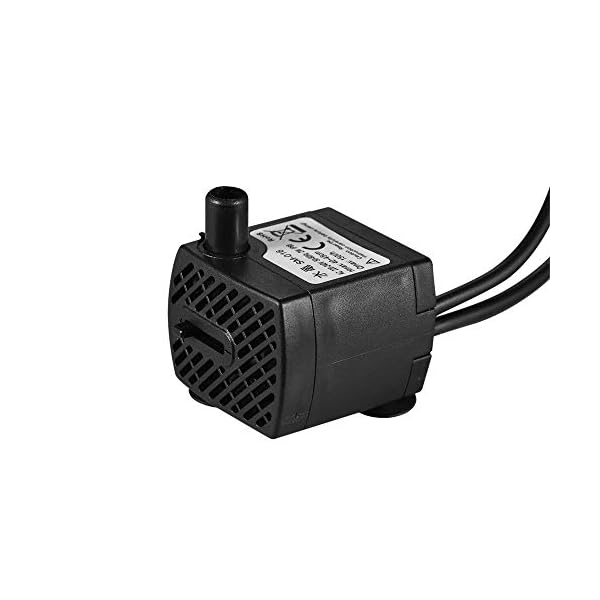 Decdeal Pompa Sommersa dell'Acqua con 4 LED per Acquario Stagno Pesci Vasca da Tavolo Fontana Idroponica 4.9 ft (1.5 m)