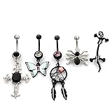 5pcs Belly Button Rings Body Jewelry Piercing Wholesale Vcmart