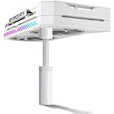 genbabo Magnetic GPU Bracket &ndash; White M (50&ndash;80mm), Adjustable Graphics Card Holder with Anti-Sag Design, Silicone Pads, Aluminum Body
