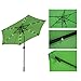 AI-LIN 9Ft Led Lighted Patio Market Umbrella Outdoor Solar Powered Table Umbrella, 6 Ribs (Light Green)