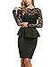 ACEVOG Women's Vintage Long Sleeve Lace Cocktail Party Dress