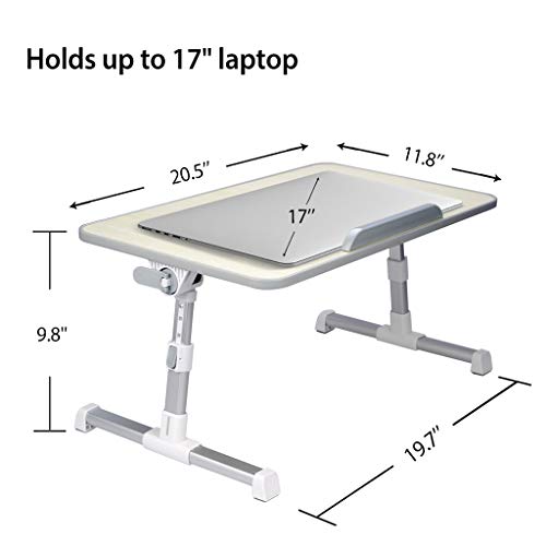 Neetto Height Adjustable Laptop Bed Table, Portable Lap Desk with