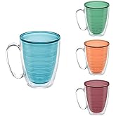 Tervis Made in USA Double Walled Clear & Colorful Tabletop Insulated Tumbler Assorted 16oz Mug 4pk