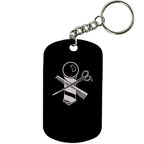 Personalized Engraved Custom Barber 2-inch Colored Anodized Custom Aluminum GI Dog Tag with Chain