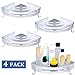 4pcs Bathroom Corner Shower Shelf, No Drilling Corner Caddy Aluminum Shelf with Hooks, Wall Mount Shower Organizer with Screws Adhesive