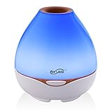 Housmile Essential Oil Diffuser, 300mL Ultrasonic Cool Mist Humidifier, Waterless Auto Shut-Off 7 Color LED Lights (White)