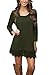 Our Precious Women's Long Sleeve Tunic Lace Stitching Trim Casual Dress