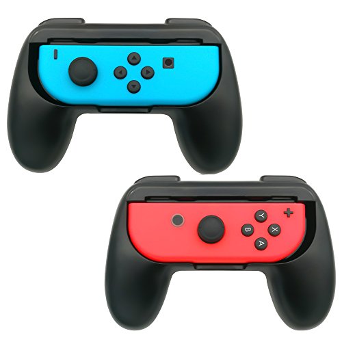 FastSnail Nintendo Switch Joy-Con Grip, Pack of 2 Wear-resistant Joy-con Handle for Nintendo Switch (Black)