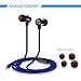 SoundPEATS Earbud Headphones In-Ear Noise Cancelling Earphones Stereo Headphones with Mic (Metal Housing, Flat Cable, In-line Control, iPhone and Android Compatible) - M20 Blue