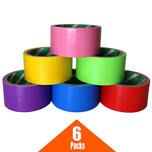 image for GIFTEXPRESS 6 Assorted Colored Duct Tapes - Multi Purposes Bright Colo