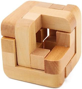 wooden iq puzzle cube