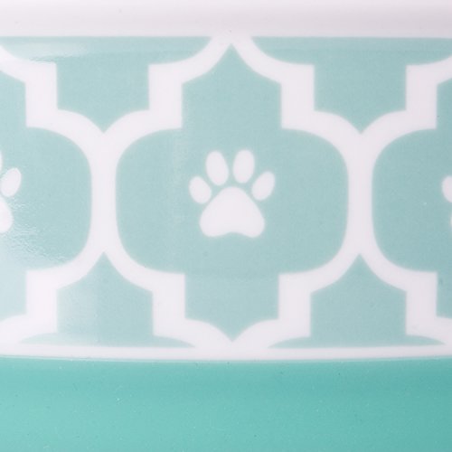 Bone Dry Lattice Collection Pet Bowl & Canister, Medium Set, 6x2