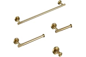 Bathroom Hardware Accessories Set Brushed Gold Knurled Brass Kit Towel Bar Ring Robe Hook Paper Holder Towel Ring Toilet Brus