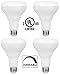 4 Pack BR30 LED Bulb by Bioluz LED SEE Series, Warm White (2700K), 700 Lumen, 65w Dimmable LED Floodlight (uses 9w) - Pack of 4
