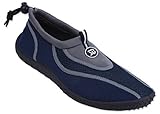 New Mens Slip on Water Pool Beach Shoes Aqua Socks (10, Grey 5907)