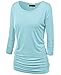 Lyxinpf Women's Casual 3/4 Sleeve Dolman Drape Tops Boat Neck Loose Fit Tunic T-Shirts