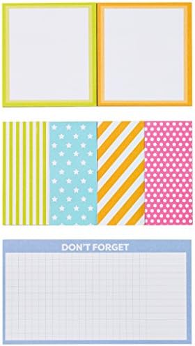 Color Me Organized Repositionable Sticky Notes Multiple Pads Set: Blank Squares, Page Tabs, & Don’t Forget Pads