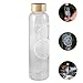 Vibe Bottle Glass Water Bottle 20 Ounce - Drink Clean Fresh Water, BPA-Free Reusable Glass for Beverages Smoothies - Scratch Proof Liquid Container with Nylon Sleeve Bamboo Lid - Durable Recyclable