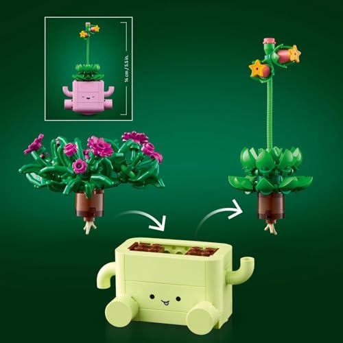 Botanicals Petites Plantes Dansantes - Set de Fleurs Artificielles - 2 Fausses Plantes & 2 Pots Couleur Pastel pour Décoration de Chambre - Idée de Cadeau DIY pour Fille dès 9 ans ou Adulte 11506