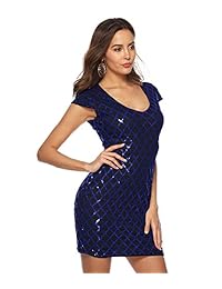 Zshujun 2531 - Vestido de fiesta para mujer, cuello en V, con lentejuelas, casual