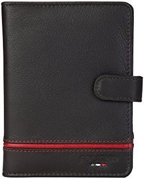 FOLIGNO Genuine Leather Travel Passport Holder for Men & Women (Black)
