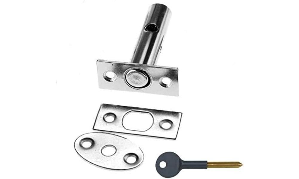 Merriway BH03297 32mm (1.1/4 inch) Polished Chrome Plated Window / Door Security Rack Bolt and Key